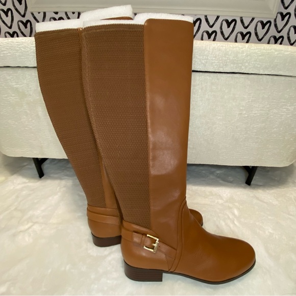 Isaac Mizrahi Cognac Leather tall boot *WIDE CALF* *NIB* - Picture 7 of 8